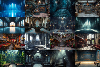 Wizarding School Backdrop Collection - Magical PNG Graphics for Crafts - High-Quality 00x00px Commercial Use Images