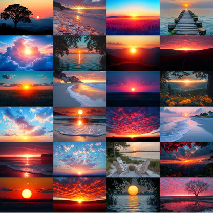 Sunset Photography Backdrop Bundle, Golden Hour Digital Backgrounds for Photographers, Warm Light Portrait Photography, Dreamy Sky Photo Overlays