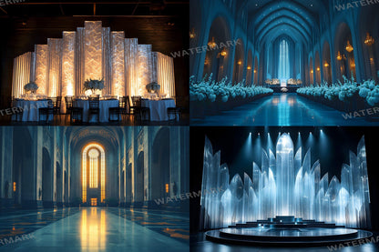 Art Deco Skyscraper Photography Backdrops | Digital Studio Wedding Backgrounds | Maternity Master Overlay Set Backdrops, Backgrounds