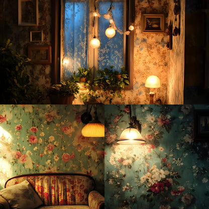 Vintage Wallpaper Room Backdrops, Photography Backgrounds, Digital Download for Portrait Photography, High-Resolution Images