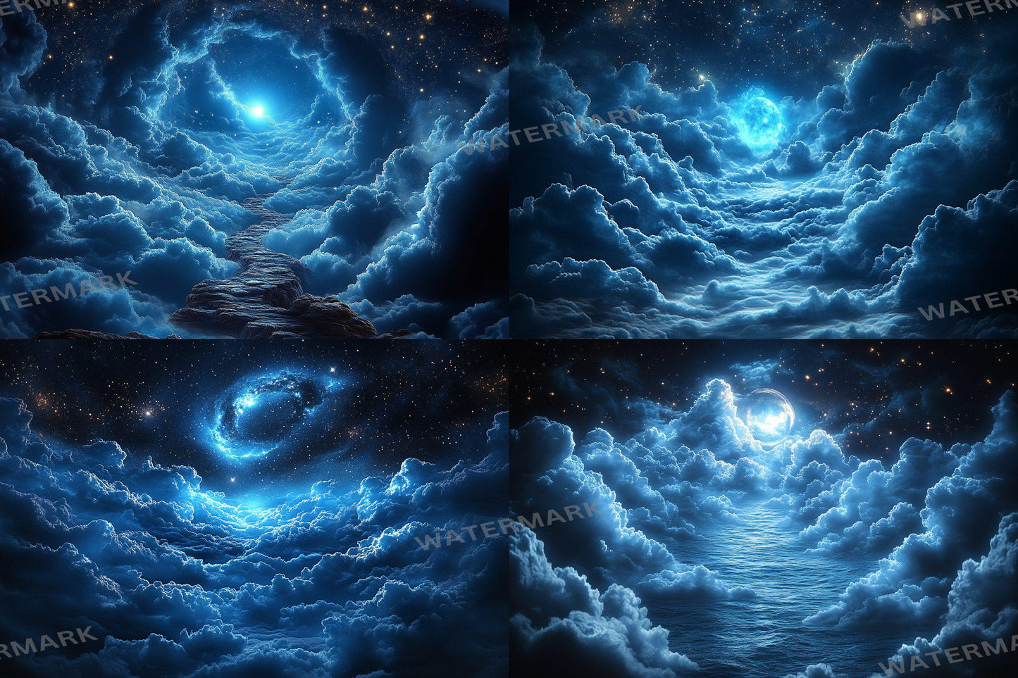 Starry Night Sky Backdrop: 5PNGs for Celestial Galaxy Photography, Cosmic Space Universe Scenes, Twinkling Star Digital Backdrops.