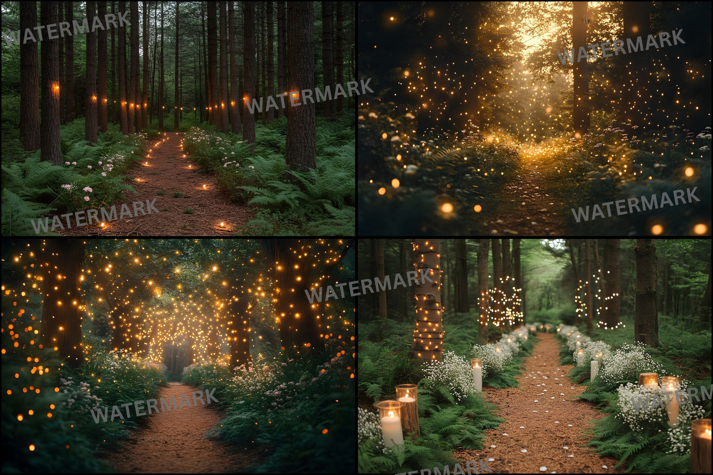 Whimsical Forest Wedding Backdrop Collection, Enchanted Woods Digital Backgrounds, Dreamy Photography, Fairytale Photo Overlays