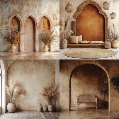 Boho Maternity Digital Backdrop | Minimal Arches & Fine Art Textures | Boho Wedding Studio Overlay Fine Art Textures, Wedding Studio