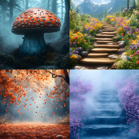 Alice in Wonderland Backdrop Set, Fantasy Storybook Digital Backgrounds for Photography, Whimsical Party Photo Booth, Images