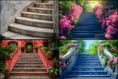 Staircase Digital Backdrop, Photography Background, Elegant Stairway Photo Prop, Fairytale Castle Stairwell Image, Fantasy Photography Overlay