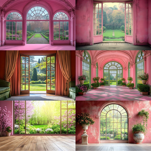 Royal Pink Garden Digital Backdrop, Floral Photography Background, Princess Portrait Scene, Photo Prop, Fairytale Garden Download