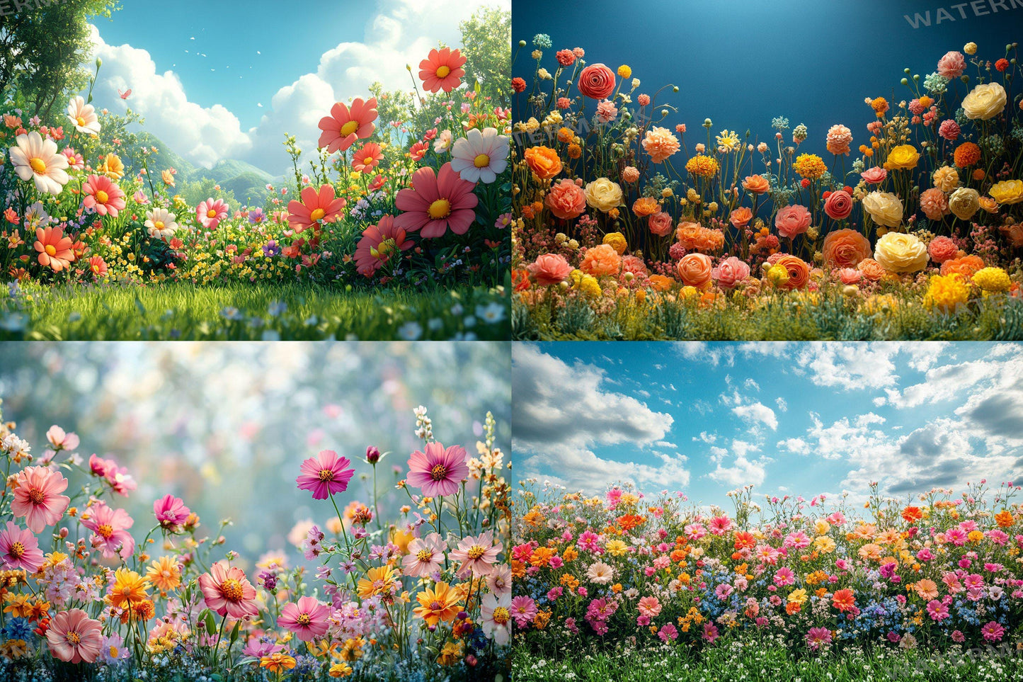 Whimsical Flower Garden Backdrops ��������� Lush Floral Photography Backdrops for Dreamy & Ethereal Portraits - Floral Backdrops and Backgrounds