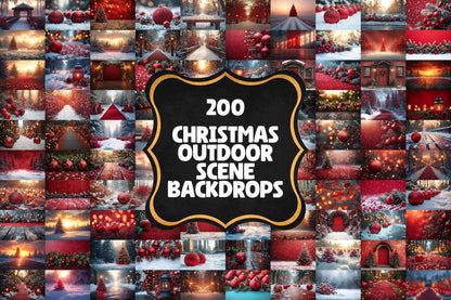 Warm Christmas Outdoor Scene Backdrops PNG Set for Digital Artists  Photographers - 00x00px Commercial Use - Cozy Holiday Aesthetic