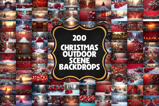 Warm Christmas Outdoor Scene Backdrops PNG Set for Digital Artists  Photographers - 00x00px Commercial Use - Cozy Holiday Aesthetic