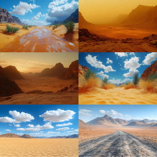 Blade Runner Desert Digital Backdrop, Sci-Fi Background for Photography, Apocalyptic Wasteland Photo Prop, High-Res Image, Dystopian Theme