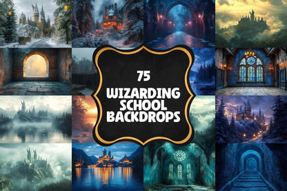 Wizarding School Backdrops - Witchcraft Photography Overlays - Ideal for Digital Artists  Photographers, Digital Backdrop for Photography