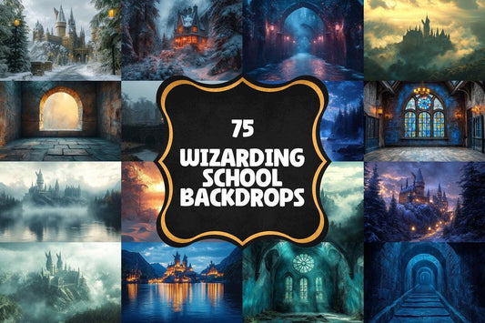 Wizarding School Backdrops - Witchcraft Photography Overlays - Ideal for Digital Artists  Photographers, Digital Backdrop for Photography