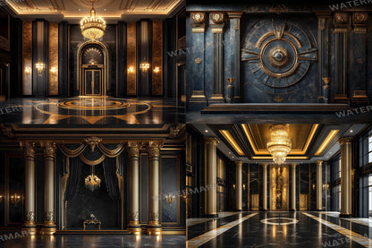 Deco Glamour Backdrops, Art Deco Photoshop Backgrounds, Luxury Overlays, Wedding Backdrop - Maternity Backdrops - Luxury Room Backgrounds