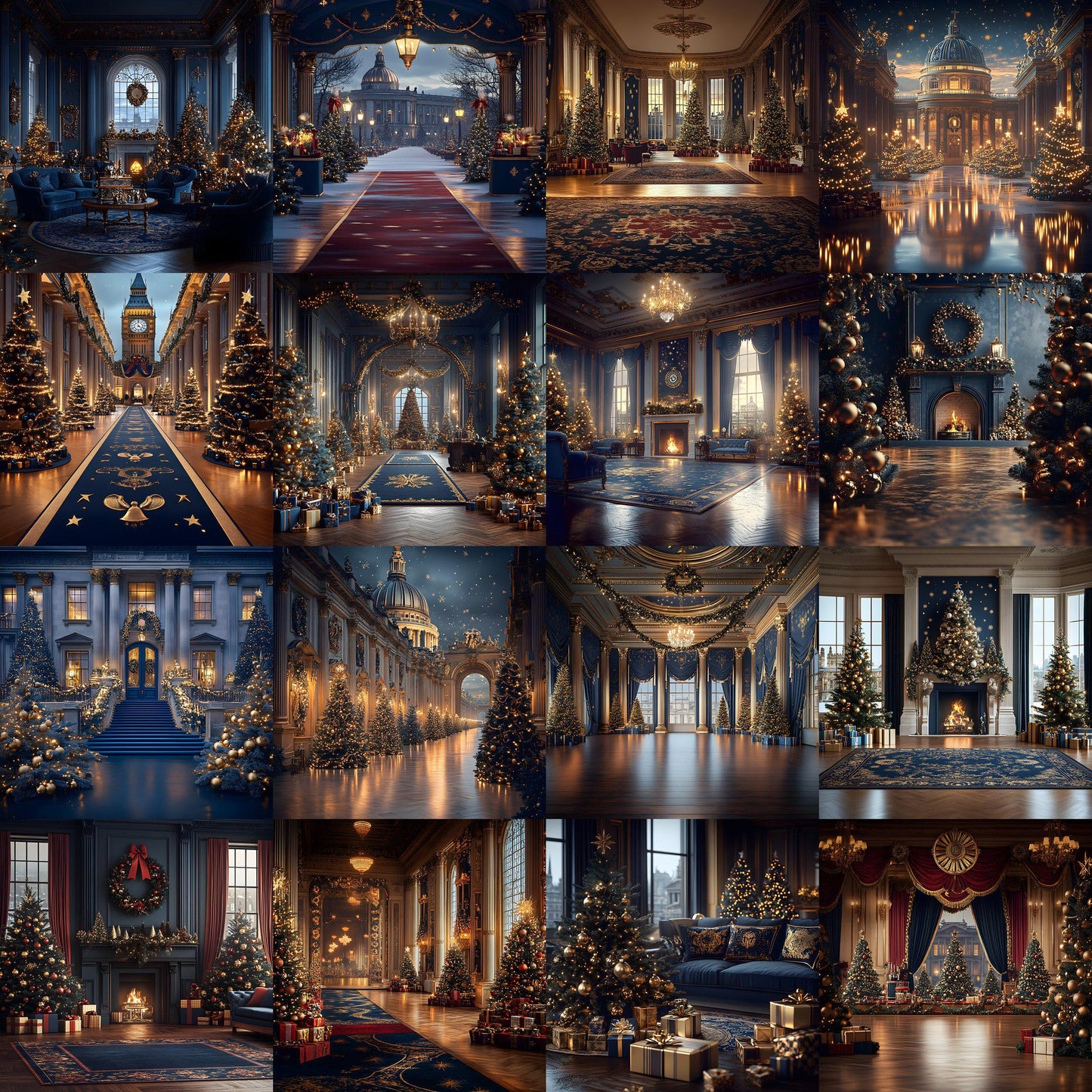 Christmas Backdrops | Digital Holiday Backgrounds | Festive Xmas Scenes