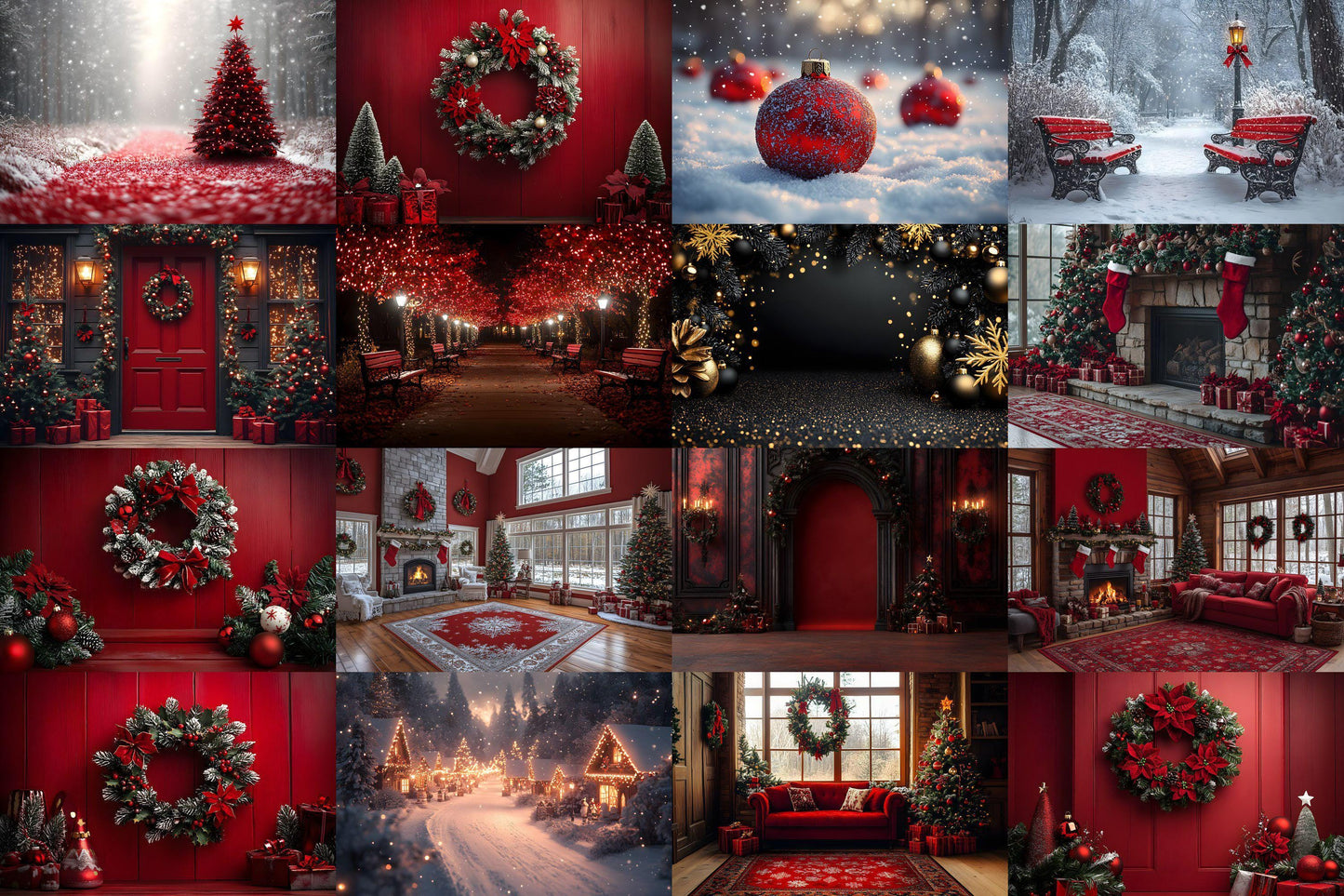Christmas Backdrop, Digital Backdrop, Santa Christmas Backdrop For Kids Family, Festive Digital Download Christmas Background