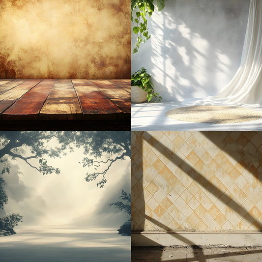 Vintage Sunlit Room Digital Backdrop, Wallpaper Backgrounds for Photography, High-Resolution Textures, Photo Overlays