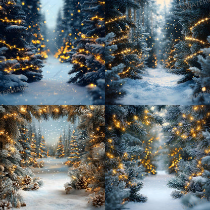 Enchanted Forest Backdrops - Magical Digital Backgrounds for Photography, Photoshop Overlays & Winter Wonderland Backgrounds