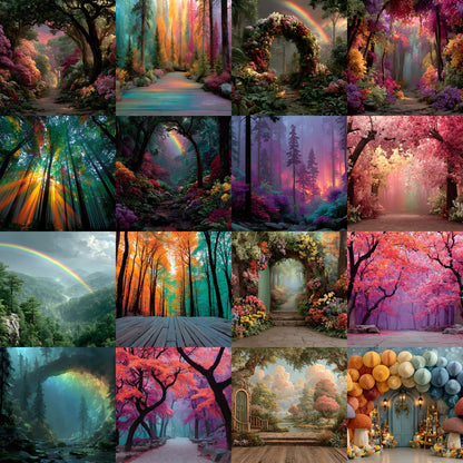 Alice in Wonderland Backdrop Digital Download, Whimsical Background for Fantasy Photography, Magical Portrait Photo Booth Prop, Empty Scene