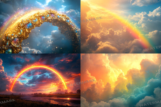 Rainbow Bridge Backdrops | Alice in Wonderland Background | Fantasy Backdrop | Story Telling Backdrop | Rainbow Photography Backgrounds