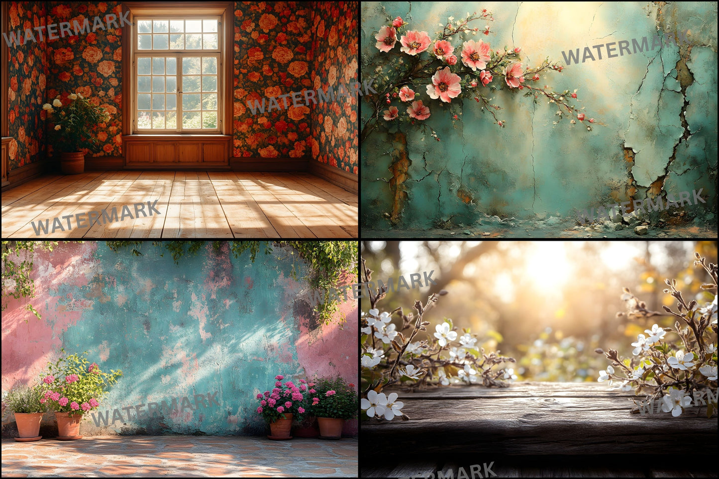 Vintage Sunlit Room Digital Backdrop, Wallpaper Backgrounds, Photography, Cozy Interior Scene, High-Resolution Download, Photo Overlays