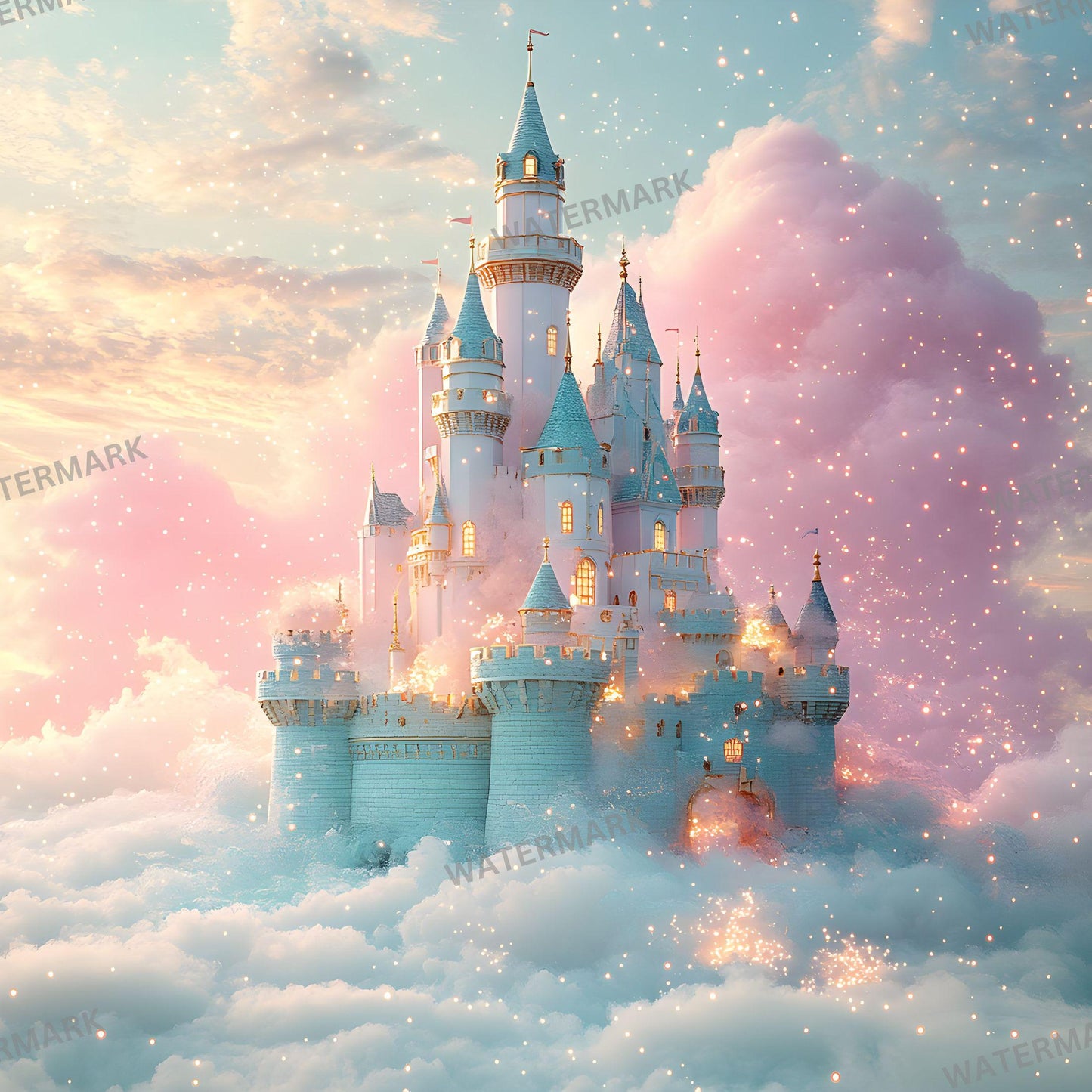 Fairytale Castle Digital Photography Backdrop Overlay for Studio Portraits 96x96px Enchanted Wallpaper Backgrounds