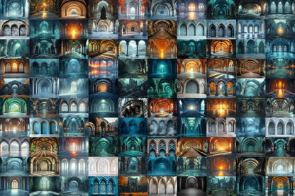 Wizarding School Arches Backdrop - Magical Gothic Photography Background - Fantasy Photoshop Overlay for Dark Academia & Mystic Themes