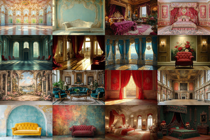 Baroque Digital Backdrops Props: Artful & Premium Backdrops, Large Photography Backdrops, Backdrops Overlays. Photography Backgrounds