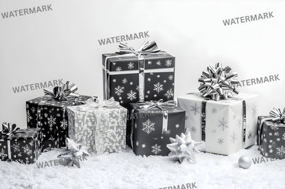 Christmas Backdrops Photography, Holiday Photo Backgrounds, Gift Display Digital Backdrop, Winter Scene, Festive Photography, Christmas Gift Display