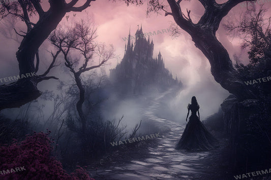 Wizard of Oz Wicked Witch Castle Backdrop - Twisted Forest Path Digital Background - Spooky Oz Scene, Photography, Storybook Backgrounds