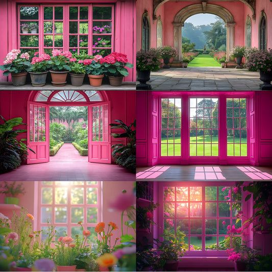 Royal Pink Garden Digital Backdrop, Fairytale Floral Background for Photography, Enchanted Princess Portrait, Photo Booth Prop, Dreamy Scene