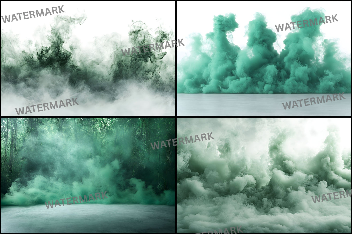 Green Smoke Sports Photography Backdrop Set, Action Photo Backgrounds for Athlete Portraits, Digital Download, Sports Team Pictures