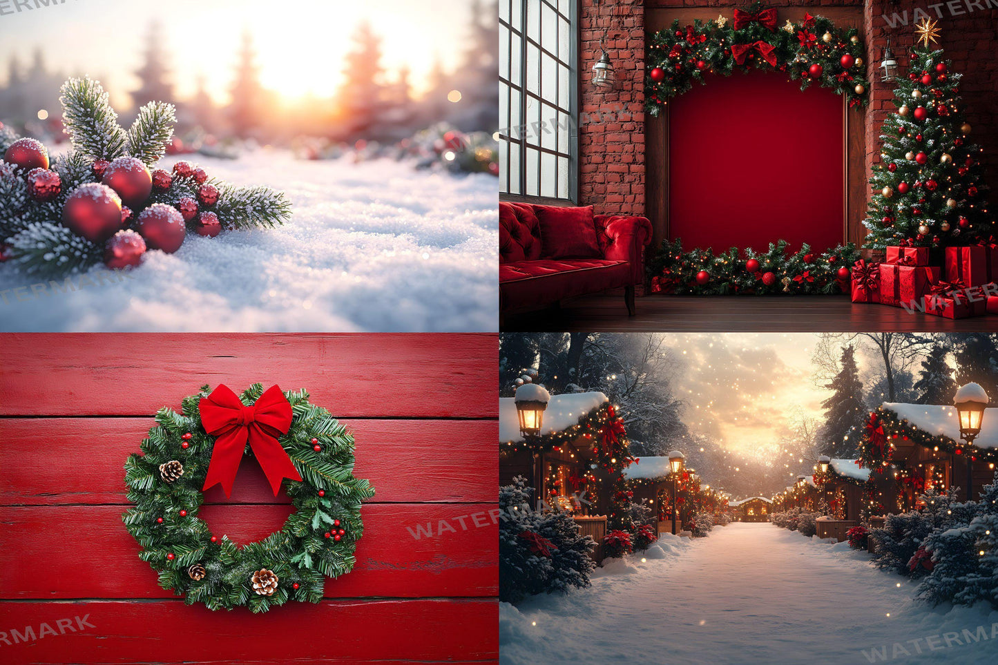 Christmas Backdrop, Digital Backdrop, Santa Christmas Backdrop For Kids Family, Festive Digital Download Christmas Background