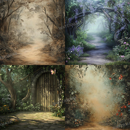 Fairy Woodland Backdrops - Enchanted Forest Digital Backgrounds for Photoshop Composites, Fantasy Scenes, and Creative Photography