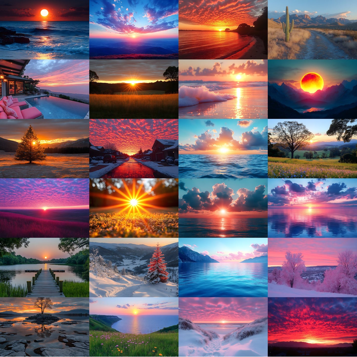 Sunset Photography Backdrop Bundle, Dreamy Sky Digital Backgrounds for Photographers, Golden Hour Photo Overlays, Ratios, High-Res Images