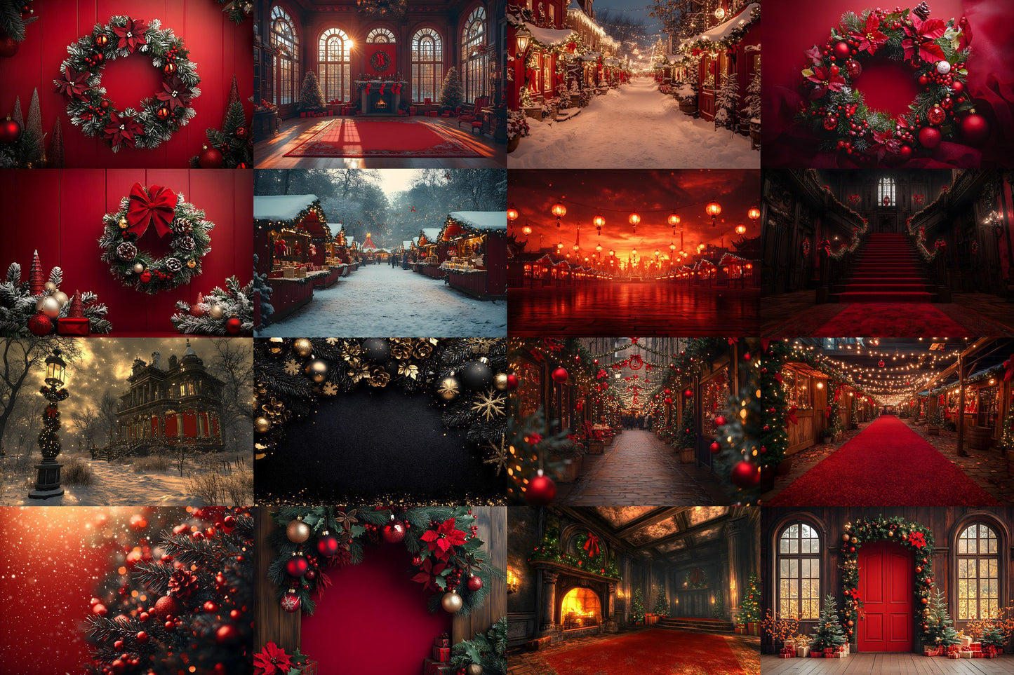 Christmas Backdrop, Digital Backdrop, Santa Christmas Backdrop For Kids Family, Festive Digital Download Christmas Background