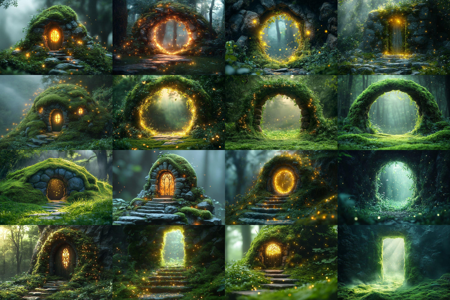 Fairy Forest Backdrops - Enchanted Woodland Scenes, Magical Doorways and Fairy Lights - Photography Master Composites - Fairy Backgrounds