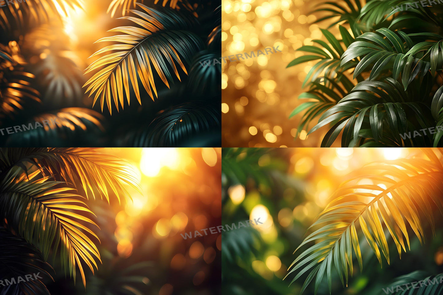 Palm Tree Glow Backdrops | Digital Backgrounds for Photoshop Composites & Cinematic Overlays, Wedding, Maternity Backdrop