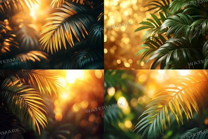 Palm Tree Glow Backdrops | Digital Backgrounds for Photoshop Composites & Cinematic Overlays, Wedding, Maternity Backdrop