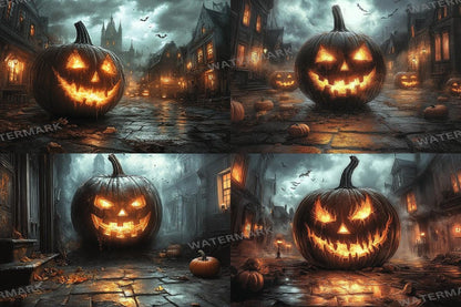 Halloween Monster Scene Digital Backdrops  2High-Resolution PNG Photography Backgrounds for Creative Photo Editing  Master Overlay Effect