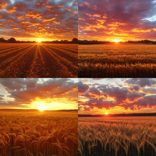 Warm Sunset Photography Backdrop, Golden Hour Digital Background for Portraits, Square Format Photo Booth Prop, Dreamy Sky Photography Resource