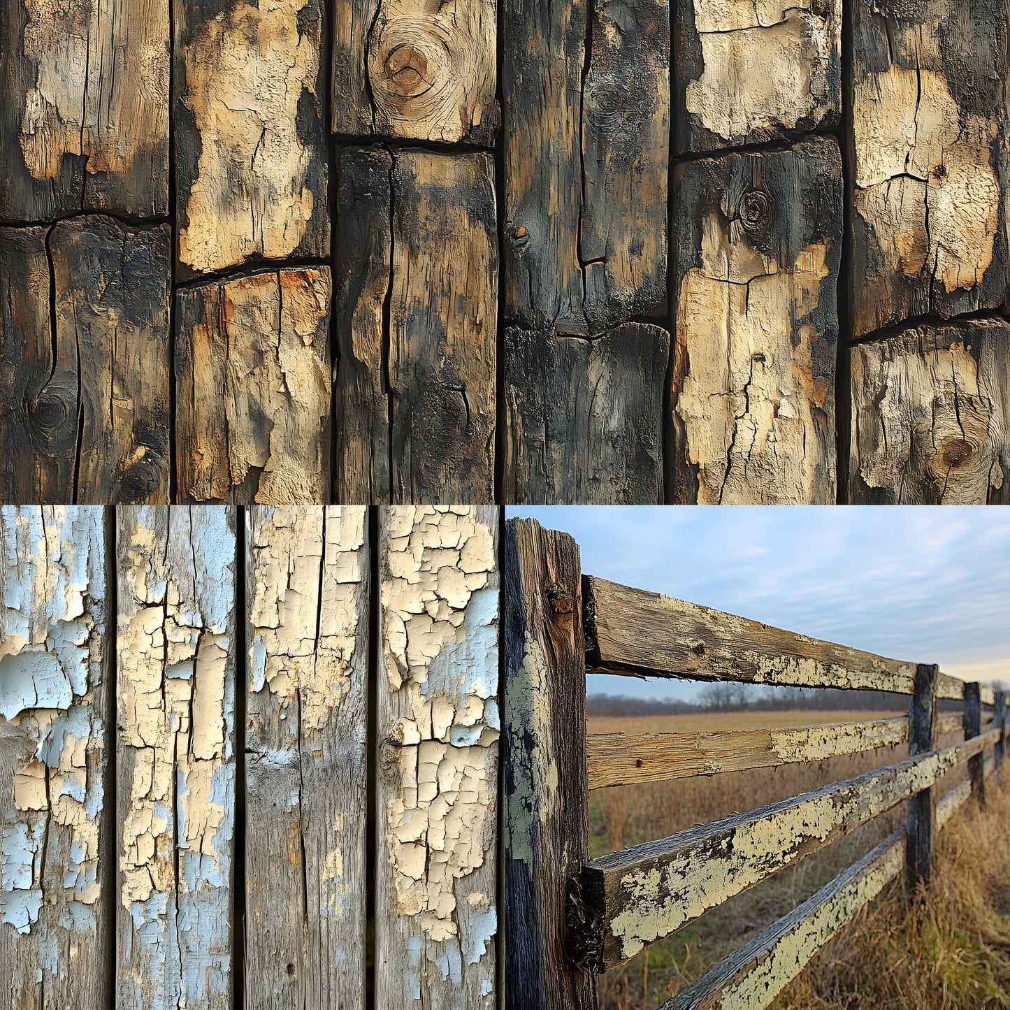 Weathered Wood Fence Digital Backdrop Set, Photography Backgrounds, Rustic Wood Photo Prop, Outdoor Scene, High-Res Images for Composites