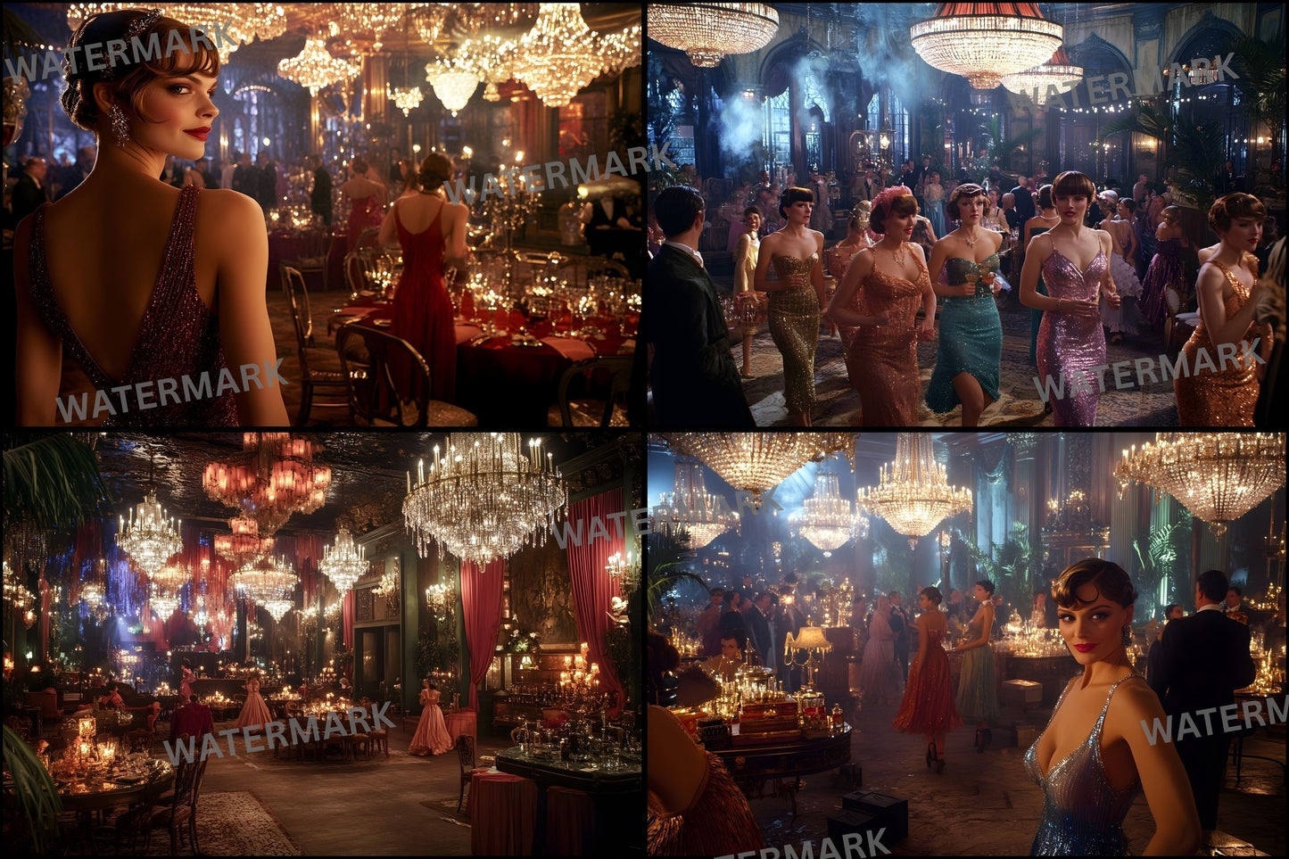 Ballroom Digital Backdrop, Lavish Gatsby Background, Photography, Printable Art Deco Scene, Elegant Dance Hall, Vintage Theme, Ratio