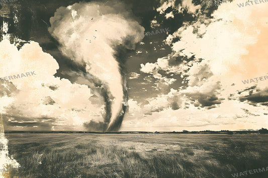 Tornado Swirling Above Kansas | Fantasy Green Cityscape Images | 1Magical Oz Backdrops | Dorothy Wizard of OZ Backdrops