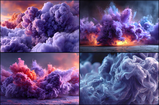 Purple Smoke Photography Backdrop, Abstract Action Backgrounds for Portraits, Digital Download, Artistic Photo Overlays