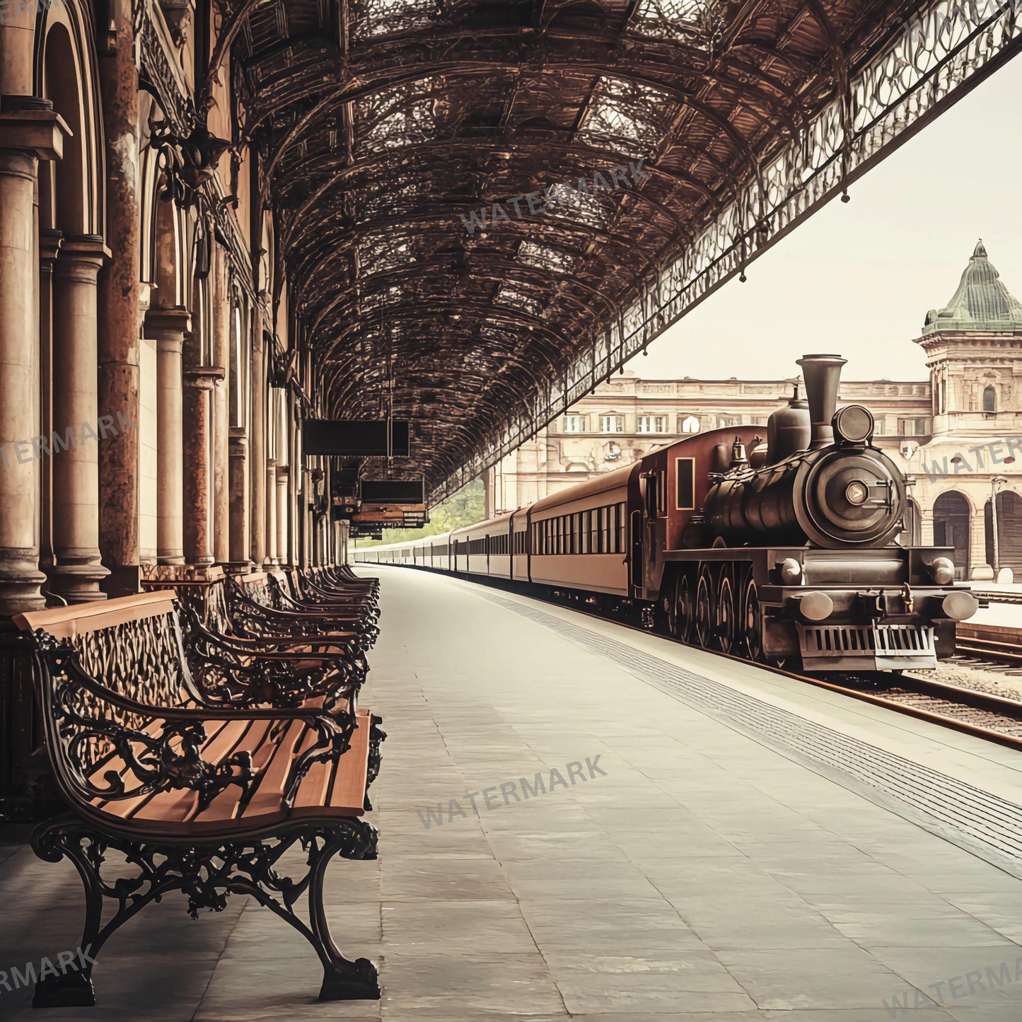 Wizarding School Train Station Backdrops | Magical Platform Backgrounds for Digital Art & Photo Editing