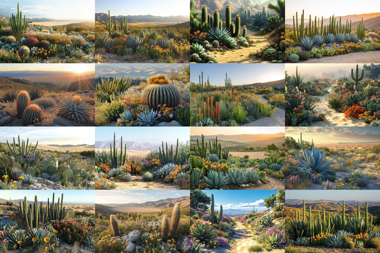 Desert Oasis Botanical Digital Backdrops Props: Lush Flatlay Backdrops, Large Photograph Backdrops, Backdrops - Photography Backgrounds