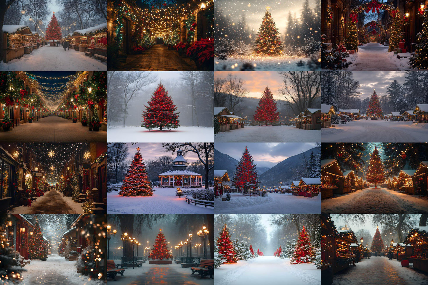 Classic Christmas Backdrops, Digital Backdrop, Santa Christmas Backdrop For Kids Family, Festive Digital Download Christmas Background