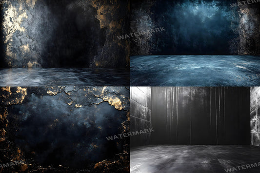Black Velvet Wall Backdrops for Photoshop, Dark Luxury Backgrounds, Master Overlay Textures - Dark Textured Backgrounds - Studio Portrait