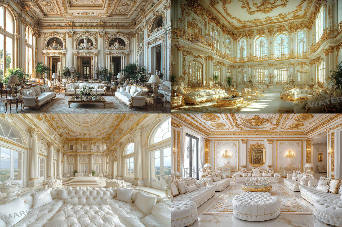 Luxurious Baroque Gold Backdrops Featuring Ornate Interiors, Elegant Palaces, and Opulent Decorative Styles, Baroque Regal Room Backdrops