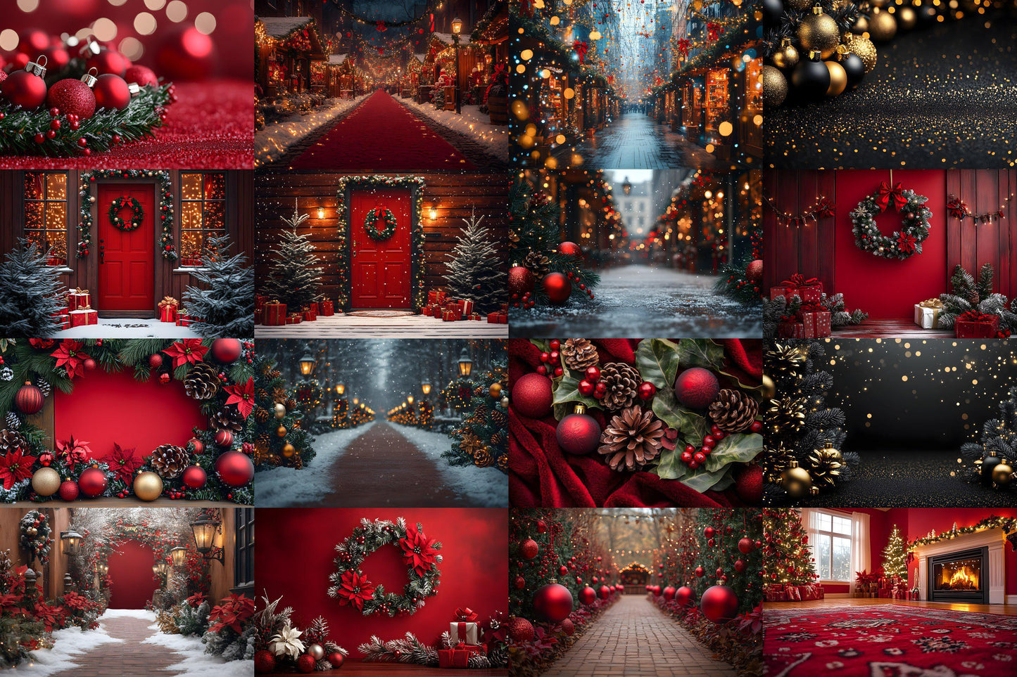 Christmas Backdrop, Digital Backdrop, Santa Christmas Backdrop For Kids Family, Festive Digital Download Christmas Background